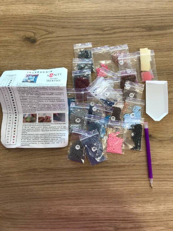 Нитки, иголки, ножницы, сантиметр, напальчник, пуговицы, спицы, нитки для вязания, бисер набор 2