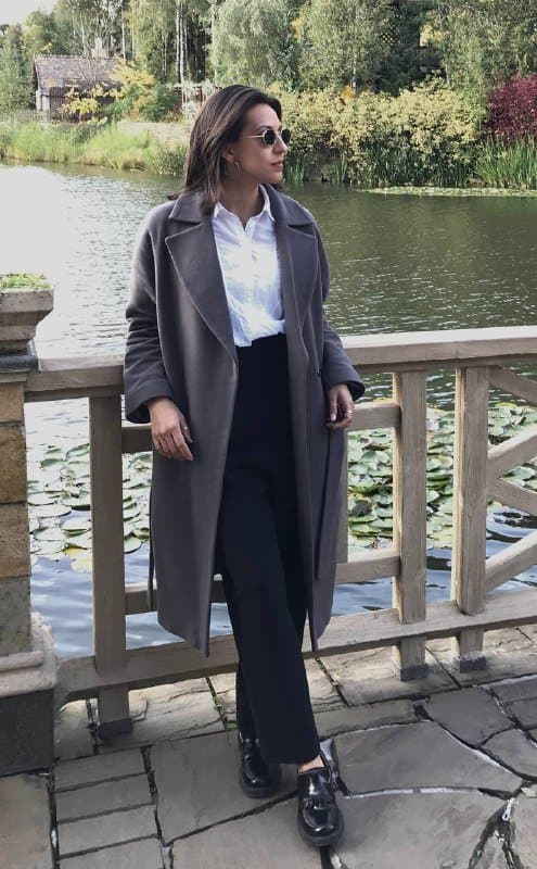 Пальто шерстяное серое dekka 42 размер