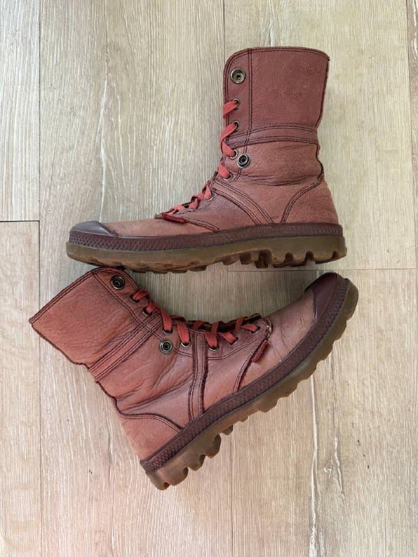 Ботинки кеды берцы Palladium baggi из натуральной кожи 1