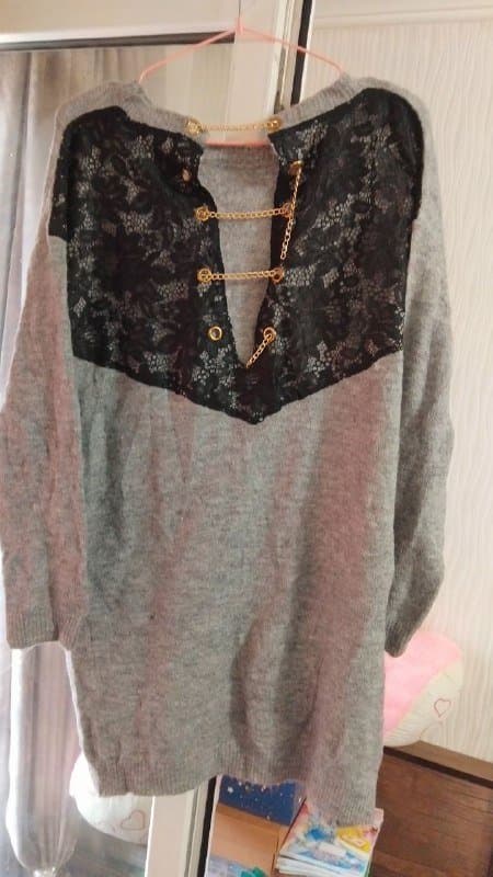 Серый женский свитер XL 1