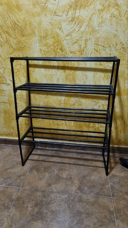 Металлическая полка для обуви черная