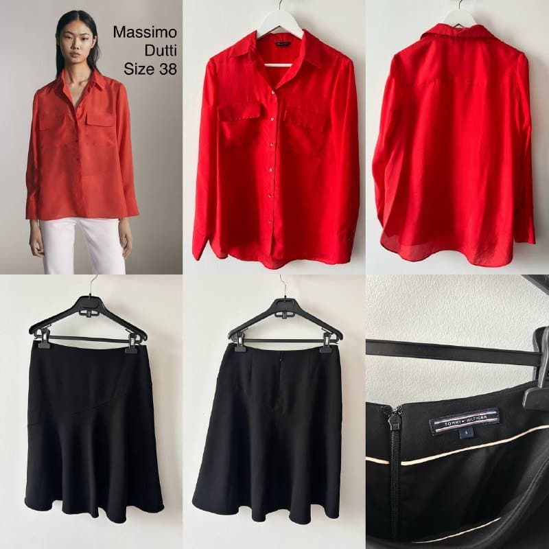Юбка белая Massimo Dutti, Брюки Massimo Dutti, Рубашка Massimo Dutti, Юбка Tommy Hilfiger, Рубашка Zara, Брюки Massimo Dutti 3