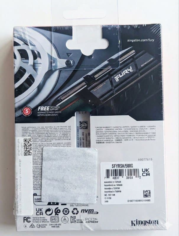 SSD Kingston FURY Renegade 500 ГБ PCIe 4.0 2