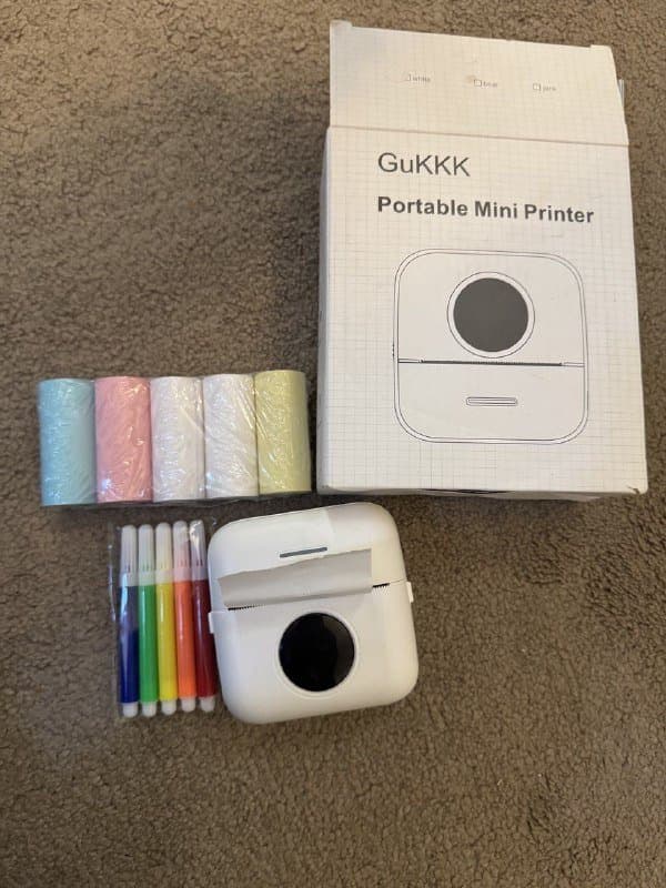 Мини принтер для фото на чековой бумаге с комплектом