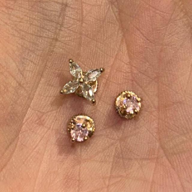 Пирсинг серебро 925 с позолотой