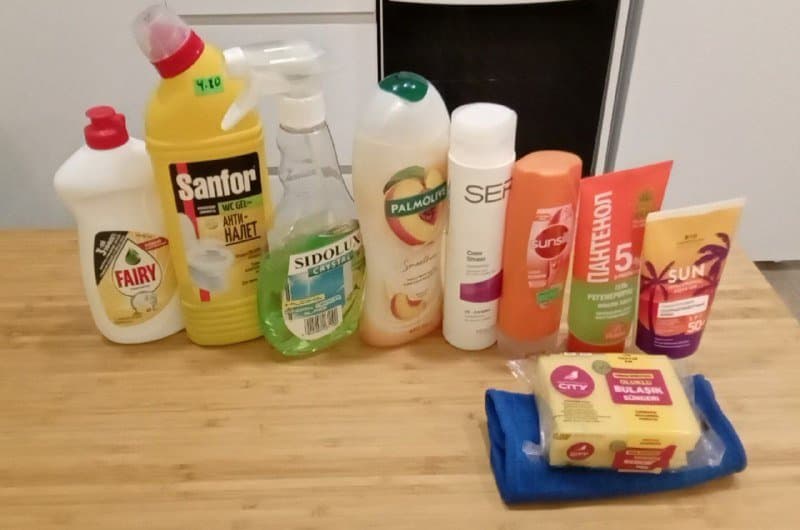 Жидкость для чистки стёкол, средство для сантехники, для посуды набор